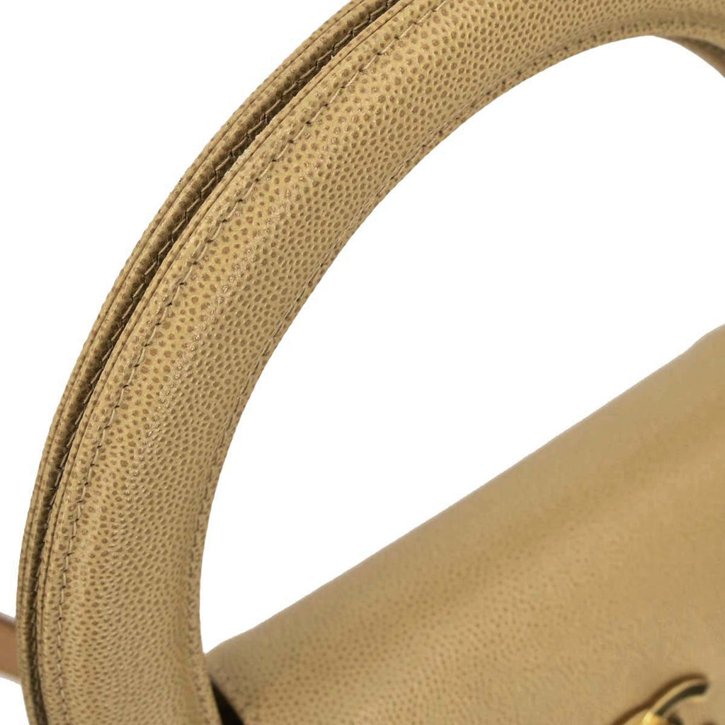 Chanel 1997-1999 Beige Caviar Skin Handbag