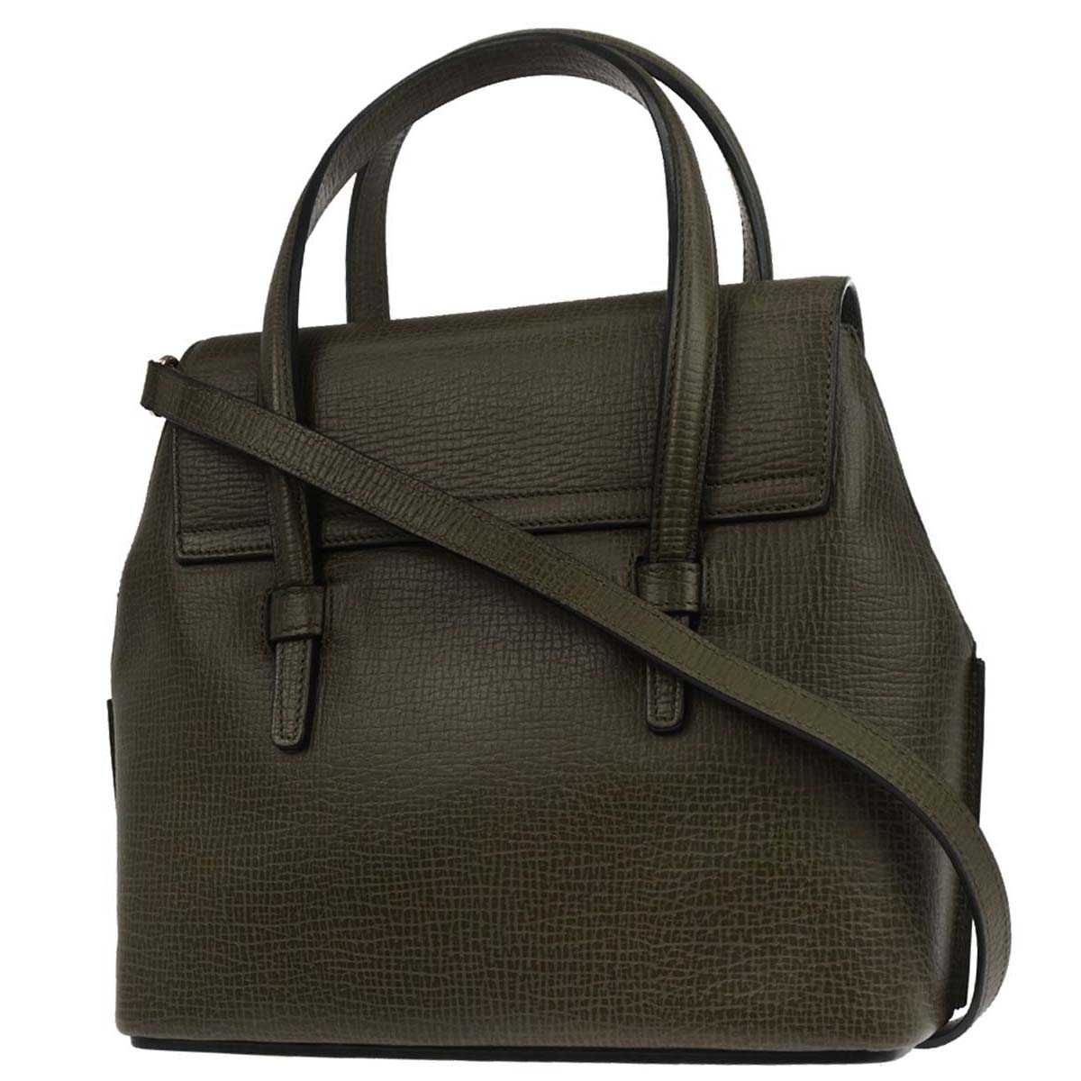 Loewe Khaki Leather 2way Shoulder Handbag
