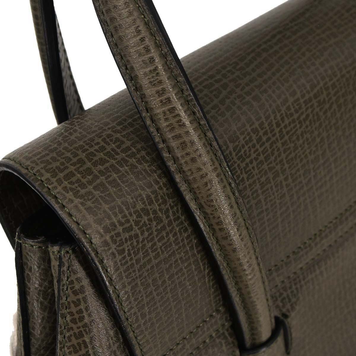 Loewe Khaki Leather 2way Shoulder Handbag