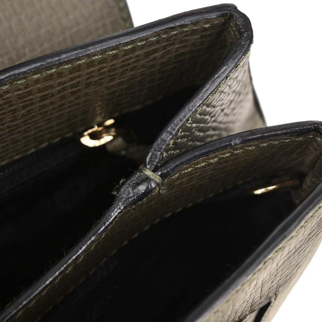 Loewe Khaki Leather 2way Shoulder Handbag