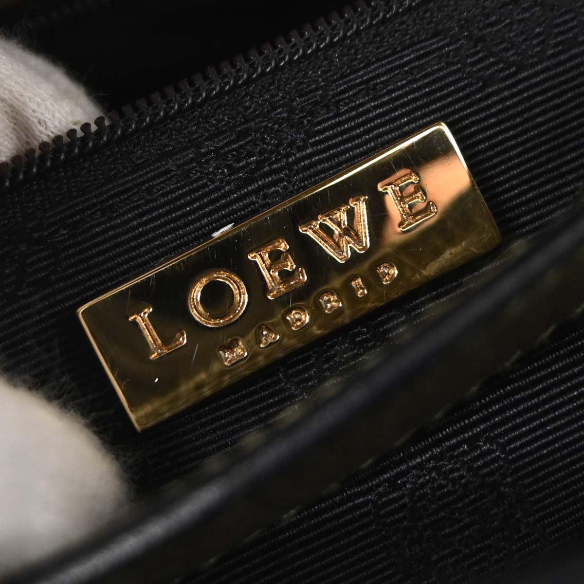 Loewe Khaki Leather 2way Shoulder Handbag