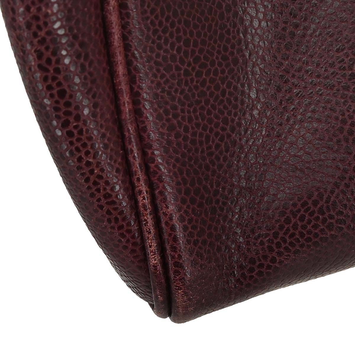 Chanel 1991-1994 Bordeaux Caviar Skin 2way Shoulder Handbag