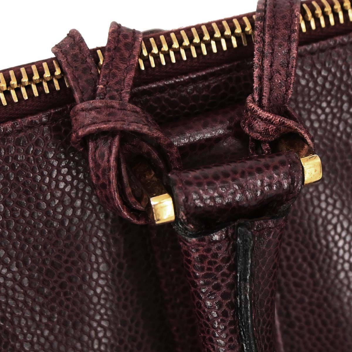 Chanel 1991-1994 Bordeaux Caviar Skin 2way Shoulder Handbag