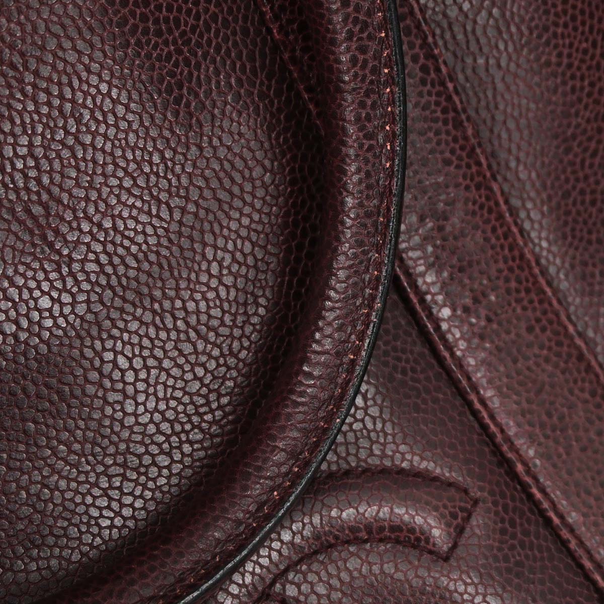 Chanel 1991-1994 Bordeaux Caviar Skin 2way Shoulder Handbag