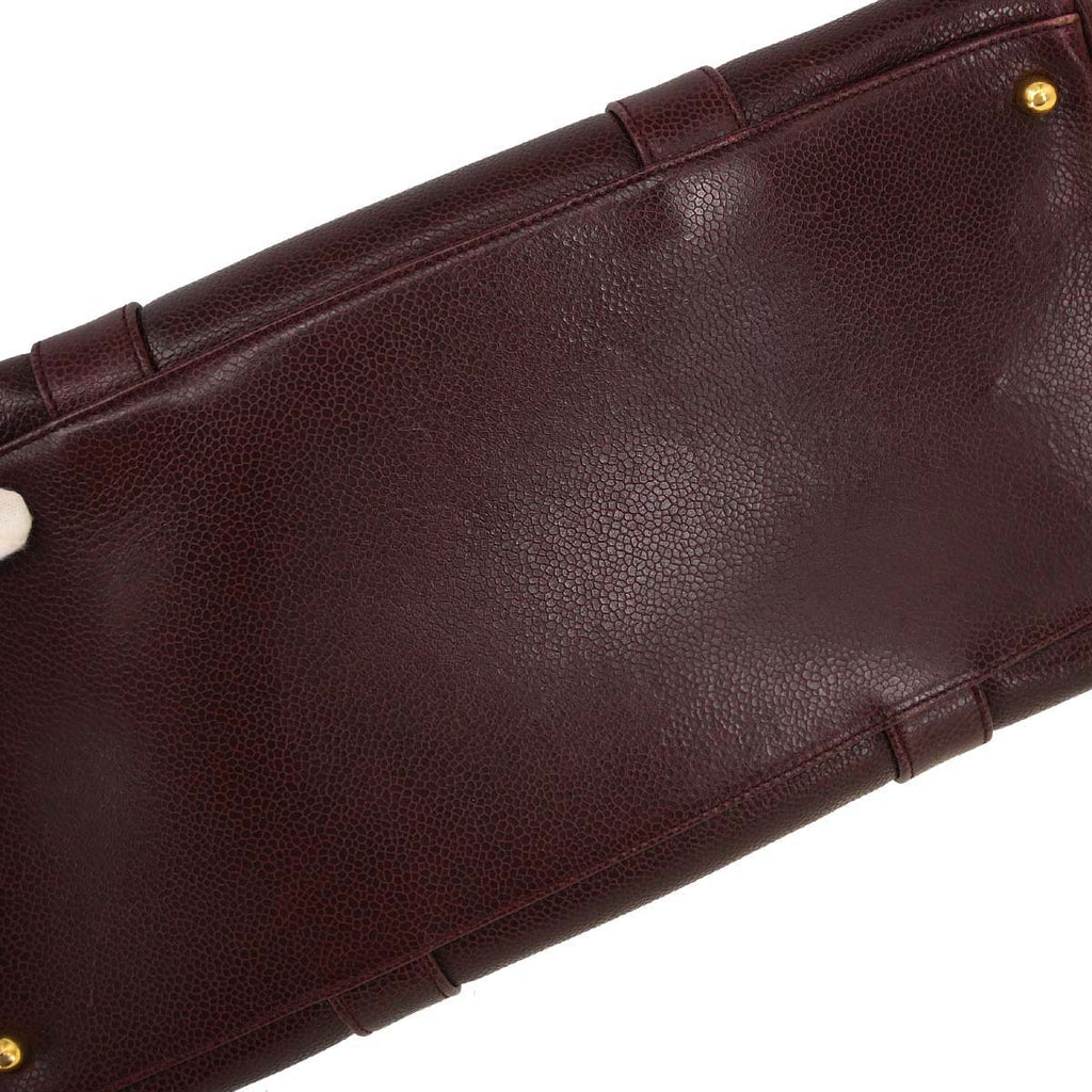 Chanel 1991-1994 Bordeaux Caviar Skin 2way Shoulder Handbag