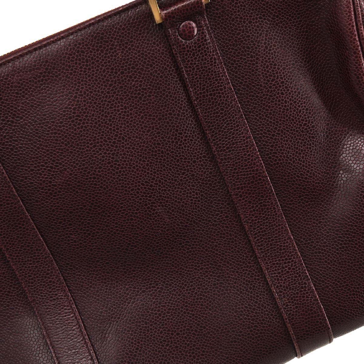 Chanel 1991-1994 Bordeaux Caviar Skin 2way Shoulder Handbag
