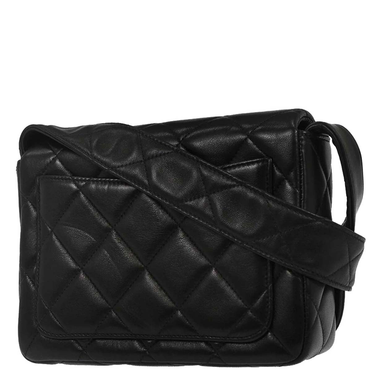 Chanel 1996-1997 Black Lambskin Shoulder Bag