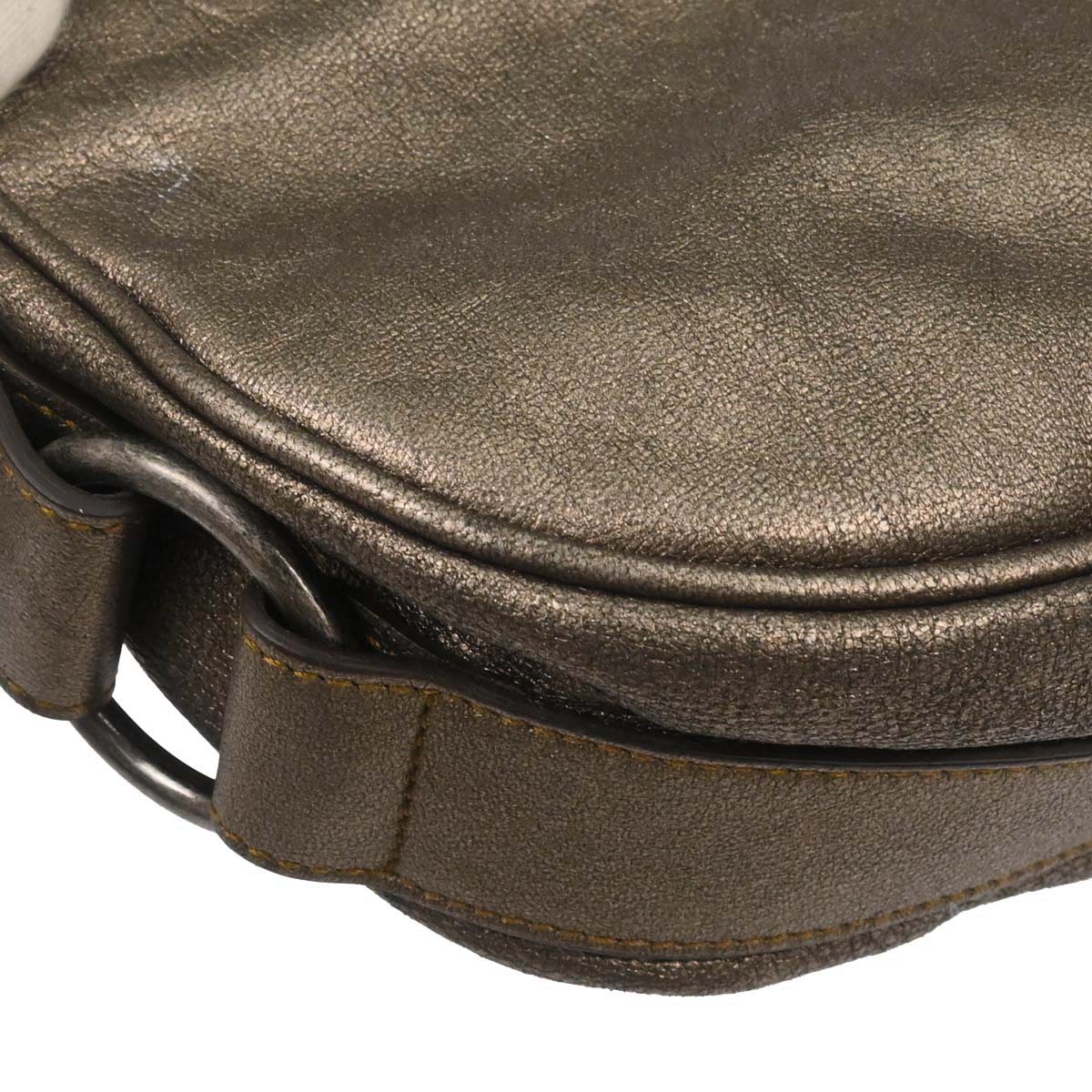 Christian Dior Metallic Bronze Gaucho Shoulder Bag
