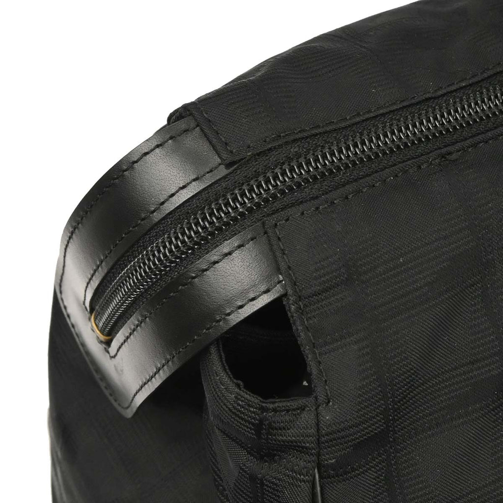 Chanel 2005-2006 Black Jacquard Nylon Travel Line Tote Handbag