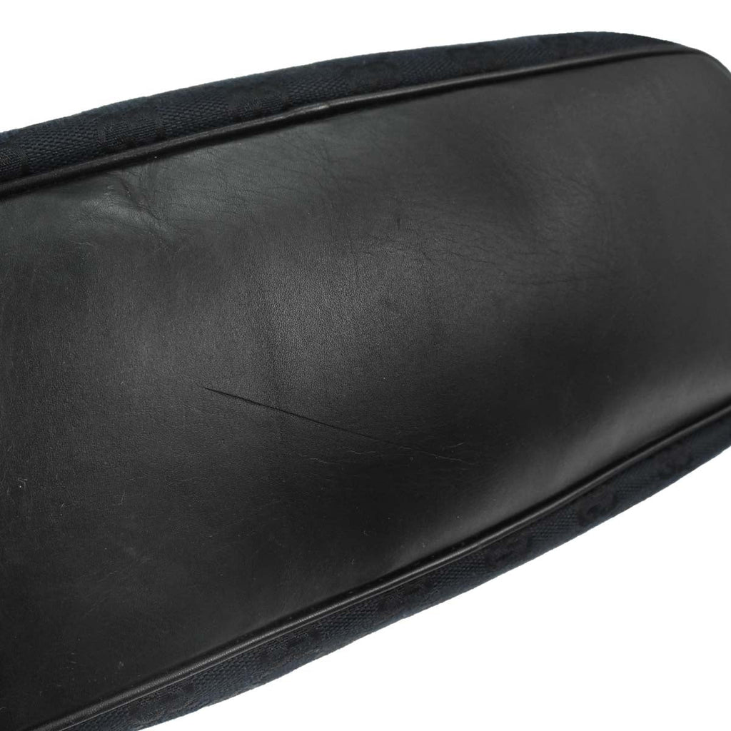 Gucci Black Canvas GG Hobo Handbag