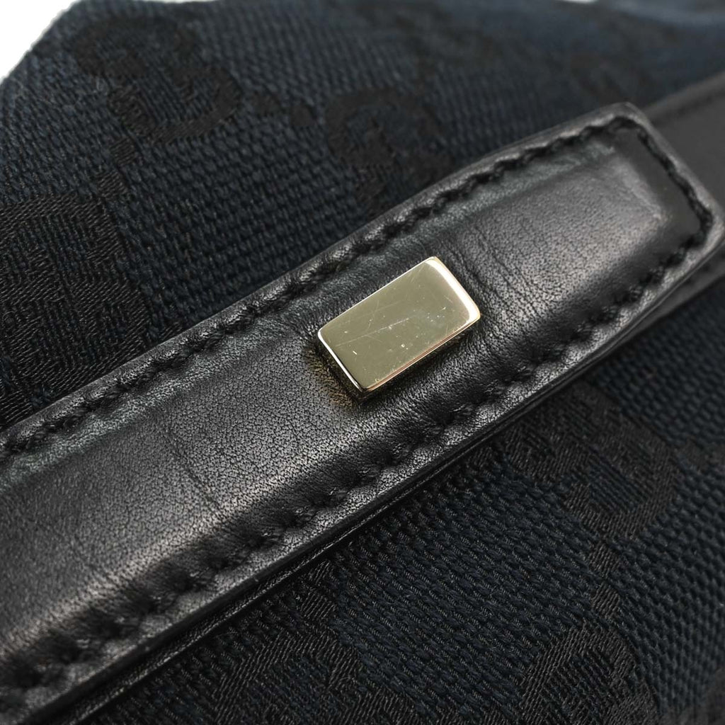 Gucci Black Canvas GG Hobo Handbag