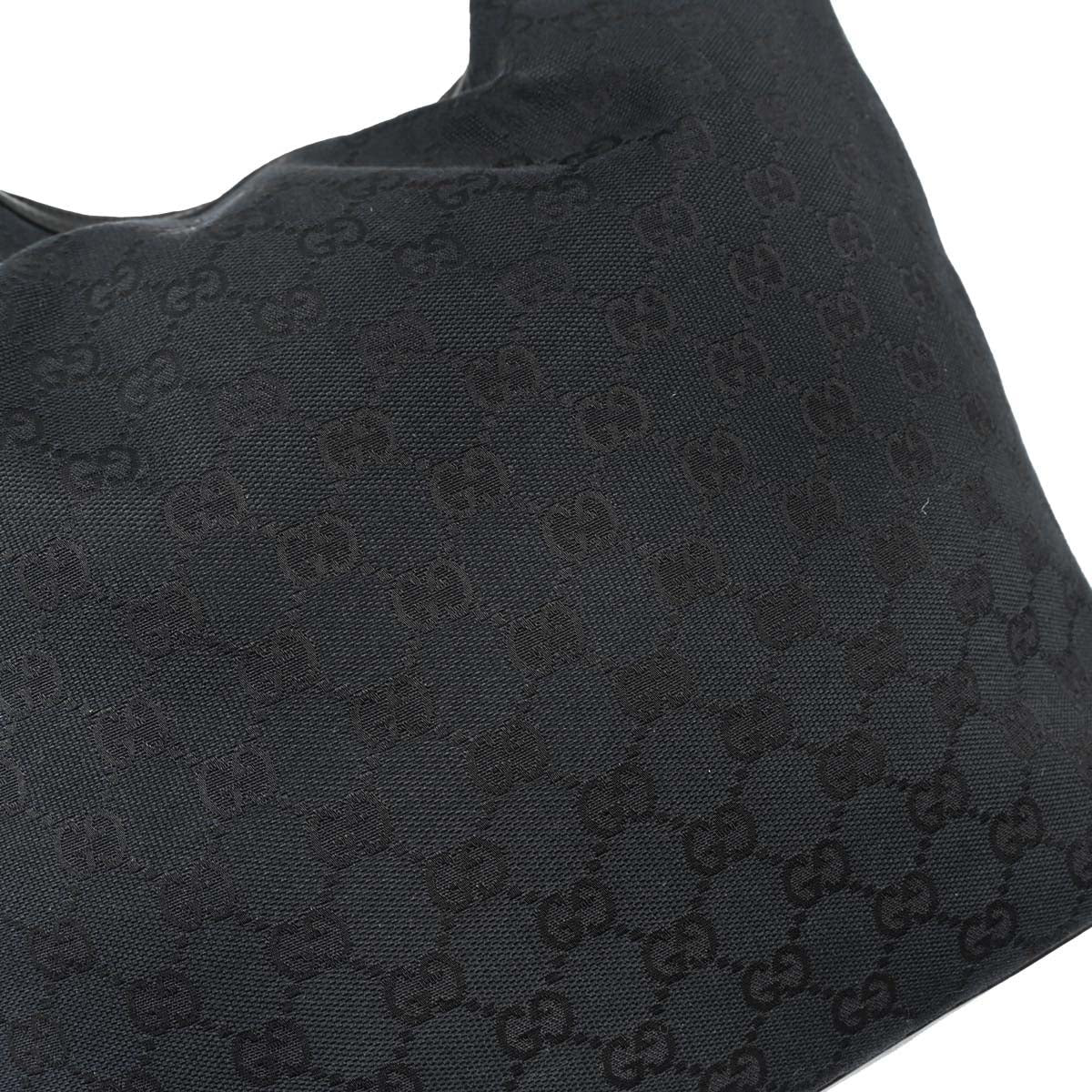 Gucci Black Canvas GG Hobo Handbag