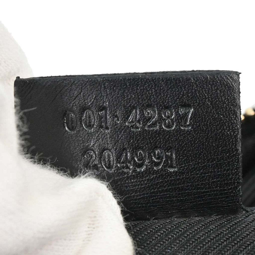 Gucci Black Canvas GG Hobo Handbag