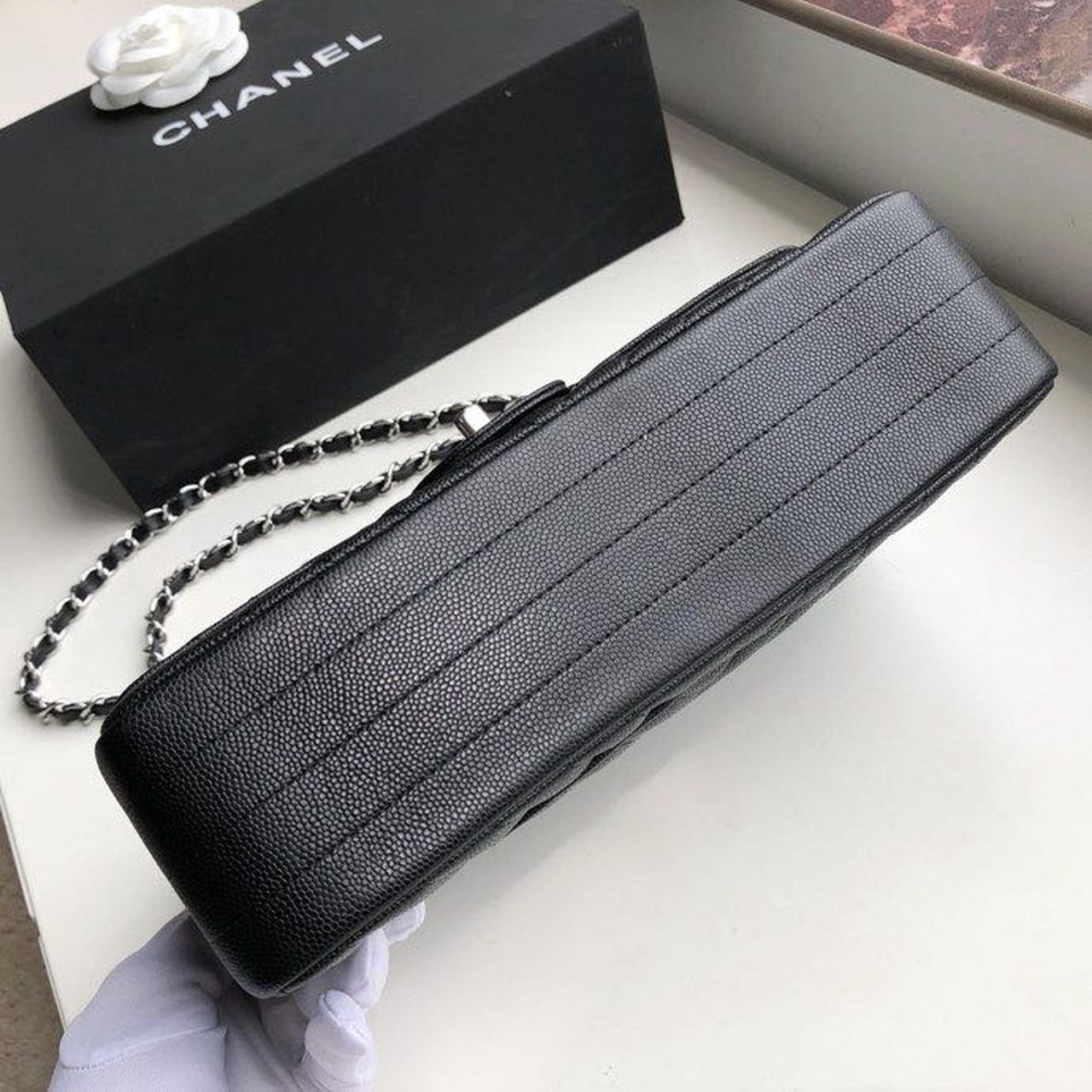 Chanel Chevron Classic Handbag SiLouis Vuittoner Hardware Black For Women, Women’s Bags, Shoulder And Crossbody Bags 10.2in/26cm