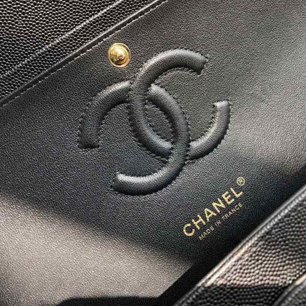 Chanel Chevron Classic Handbag Gold Toned Hardware Black For Women, WomenÃ¢â‚¬â„¢s Bags, Shoulder And Crossbody Bags 10.2in/26cm