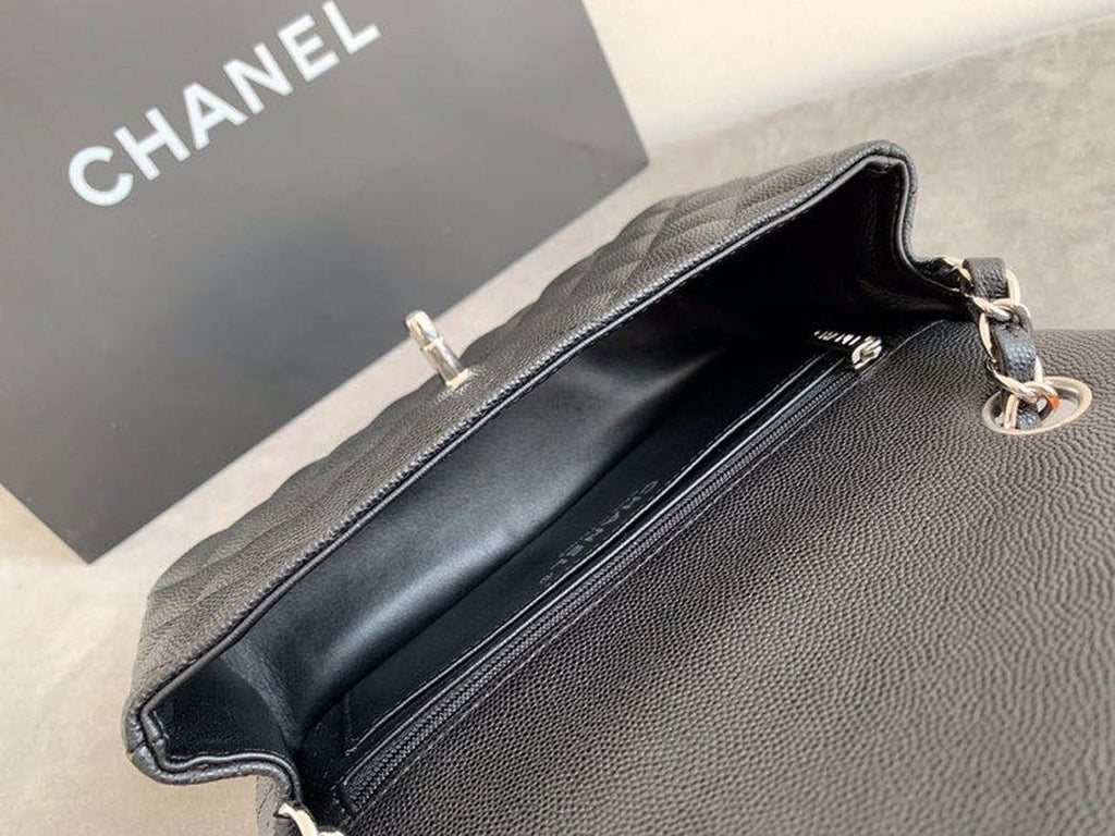 ChanelSmall Classic Handbag Rose Gold Toned Hardware Black For Women Bags, Shoulder and Crossbody Bags 7.8in/20cm A01113