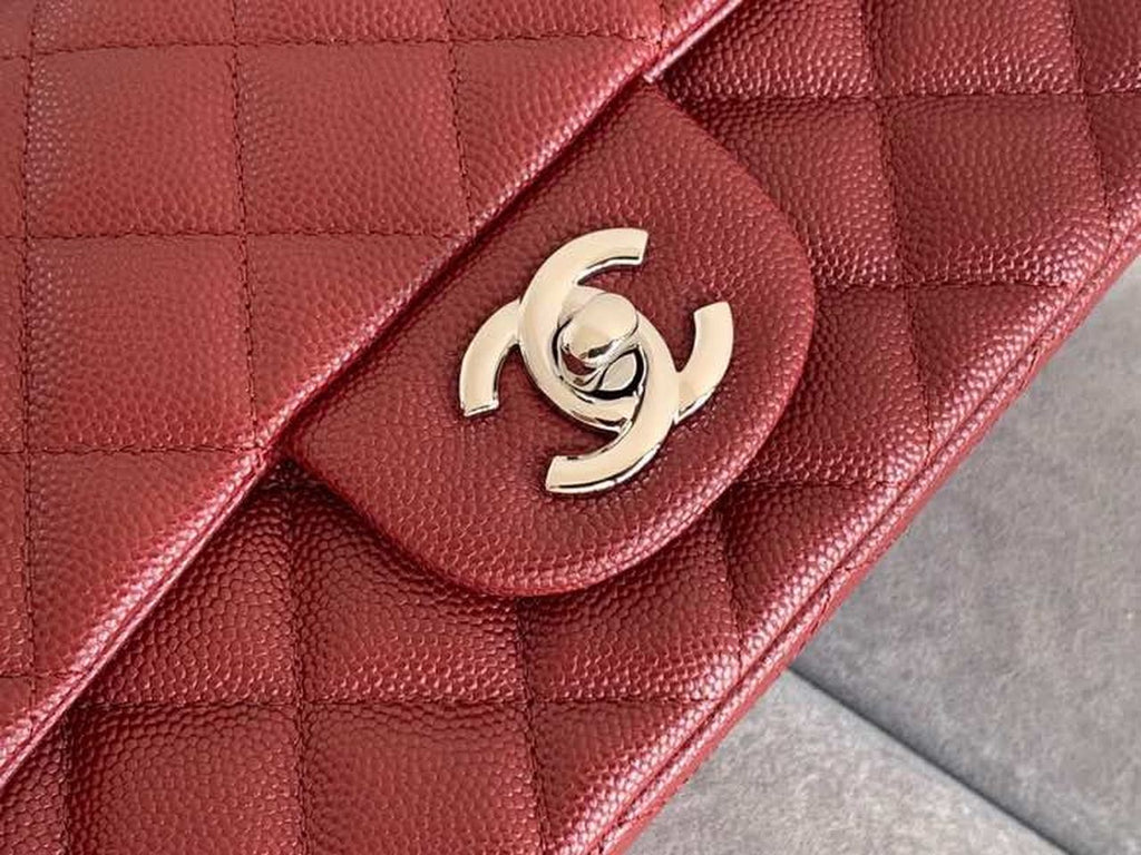 Chanel Classic HandBag SiLouis Vuittoner Hardware Burgundy For Women 7.8in/20cm