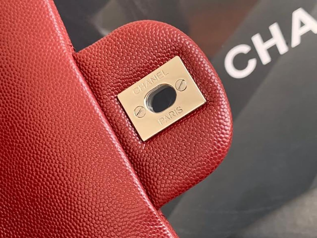 Chanel Classic HandBag SiLouis Vuittoner Hardware Burgundy For Women 7.8in/20cm