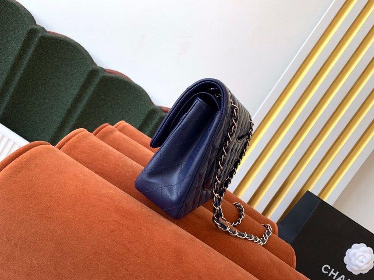 Chanel Classic Handbag Navy Blue For Women Bags, Shoulder And Crossbody Bags 10.2in/26cm A01112