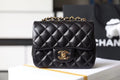 Chanel Classic Mini GlamIap Bag Gold Toned Hardware Black For Women 6.7in/17cm