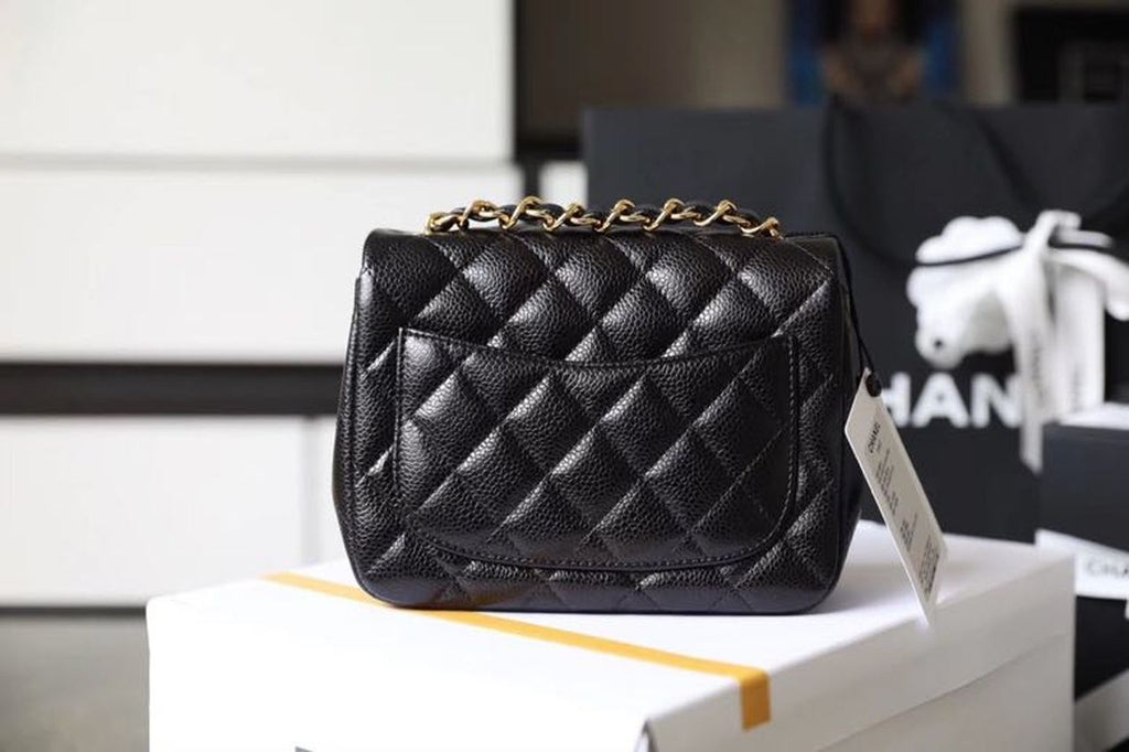 Chanel Classic Mini Flap Bag Gold Toned Hardware Black For Women 6.7in/17cm