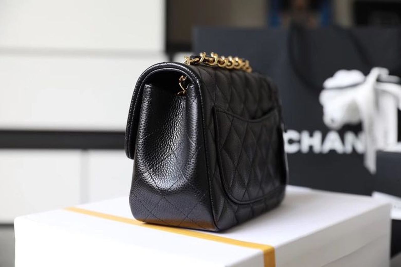 Chanel Classic Mini GlamIap Bag Gold Toned Hardware Black For Women 6.7in/17cm