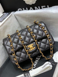 Chanel Classic GlamIap Bag Gold Toned Hardware Black For Women Bags, Shoulder And Crossbody Bags 7.8in/20cm A01116