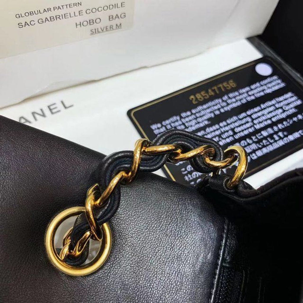 Chanel Classic GlamIap Bag Gold Toned Hardware Black For Women Bags, Shoulder And Crossbody Bags 7.8in/20cm A01116