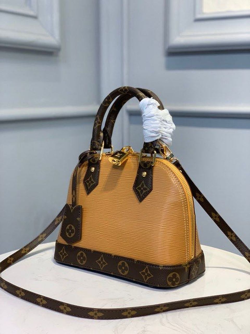 Louis Vuitton Alma Epi/Monogram Canvas Caramel For Women, WomenÃƒÂ¢Ã¢â€šÂ¬Ã¢â€žÂ¢s Handbags, Shoulder And Crossbody Bags 9.8in/25cm Louis Vuitton