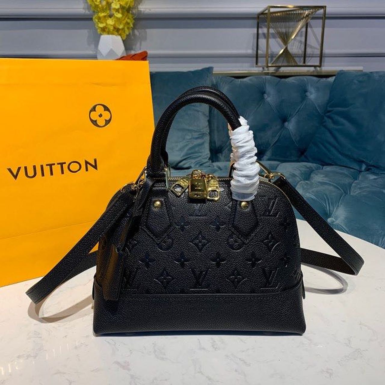 Louis Vuitton Neo Alma Burberry Monogram Empreinte Canvas Black For Women,  Shoulder And Crossbody Bags 9.8in/25cm Louis Vuitton M44829