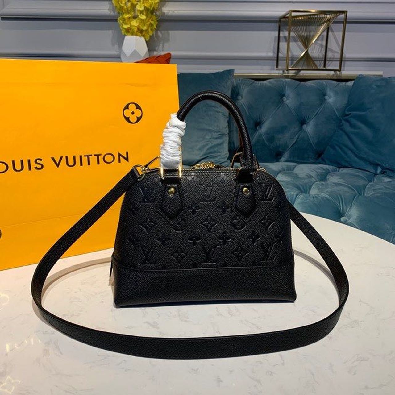 Louis Vuitton Neo Alma Burberry Monogram Empreinte Canvas Black For Women,  Shoulder And Crossbody Bags 9.8in/25cm Louis Vuitton M44829