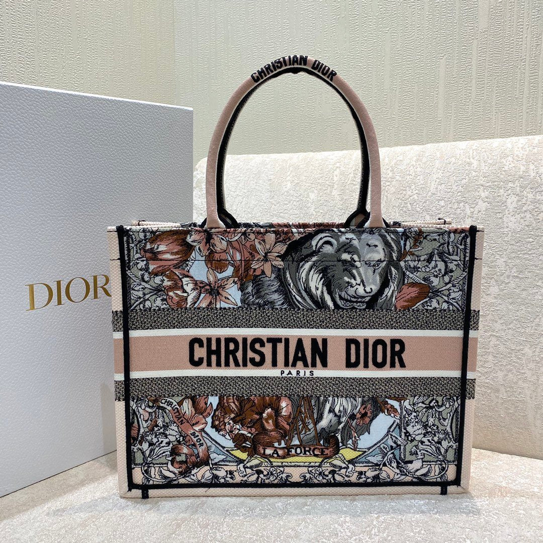 Dior MeDiorum Book Tote Multicolor La Force Embroidery, Multicolor, For Women Women’s Handbags, Shoulder Bags 36cm CD