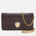 Burgundy Leather Diorama Wallet on Chain