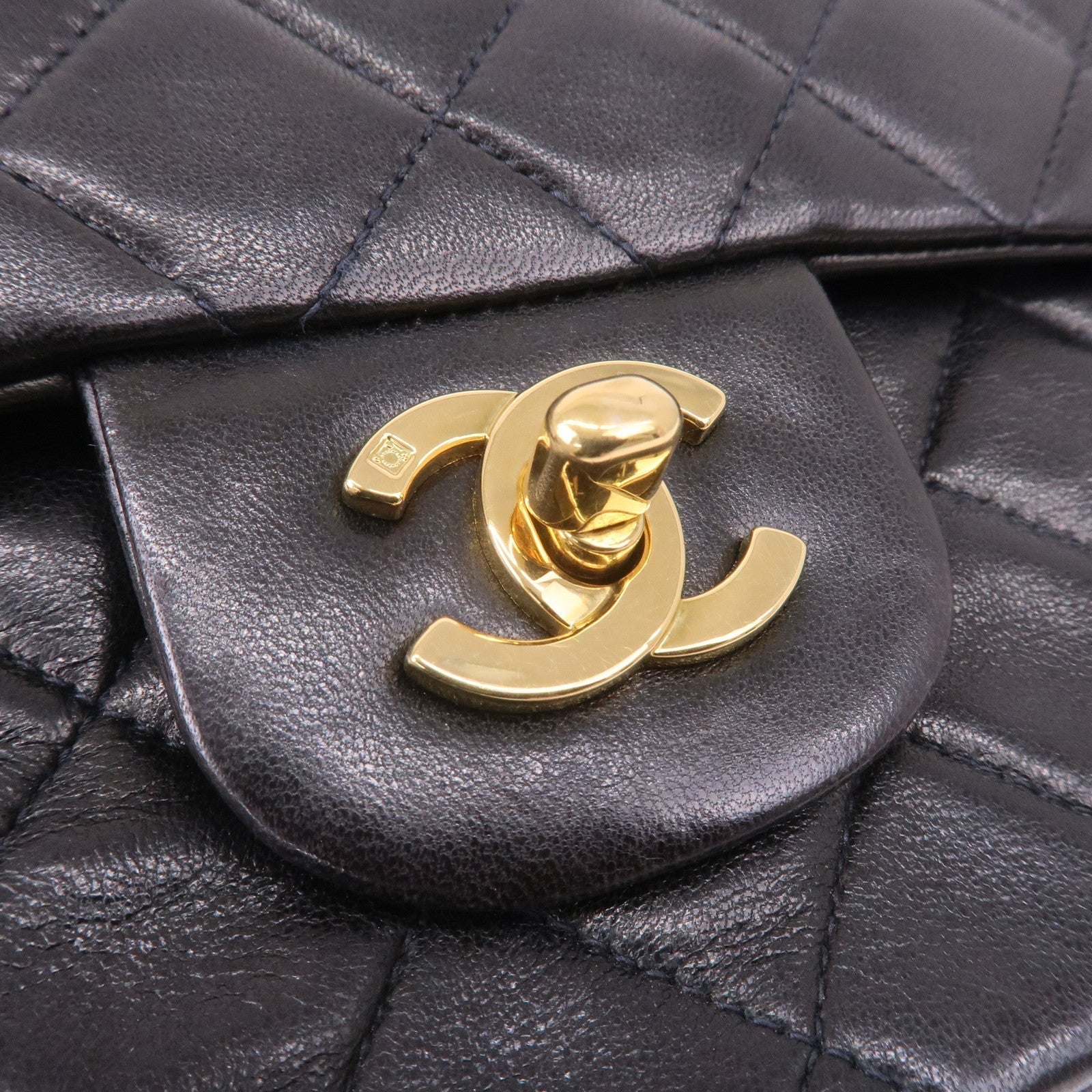 CHANEL Matelasse Lamb Skin 23 Double Flap Shoulder Bag A01113