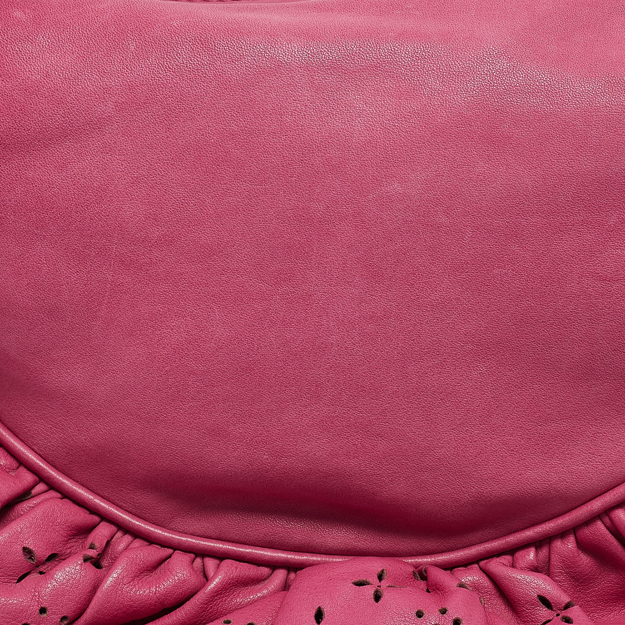 Dior Pink Leather Gipsy Ruffle Hobo
