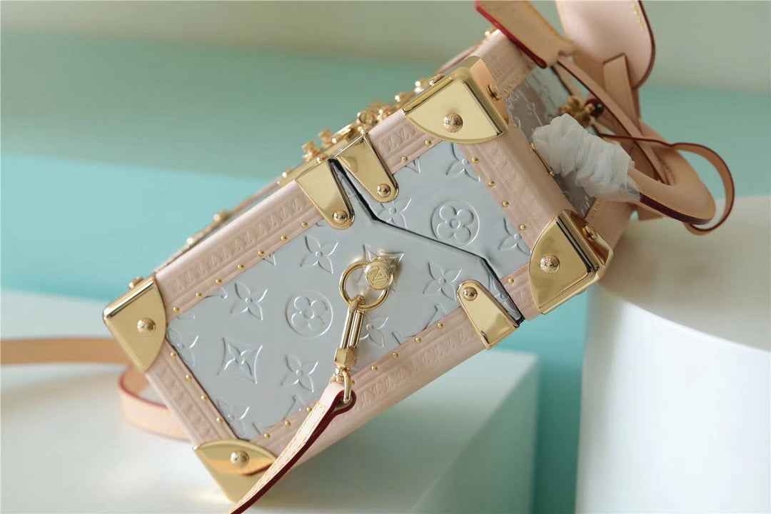 Louis Vuitton The Camera Box Monogram Empreinte By Nicolas Ghesquiere Light Blue/Light Pink For Women,  Shoulder And Crossbody Bags 6.3in/16cm Louis Vuitton