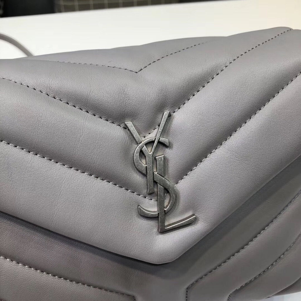 Saint Laurent Loulou Mini Shoulder Bag Grey For Women 7in/18cm YSL