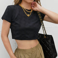 Chanel 1997 Spring CC logo-embroidered cropped T-shirt
