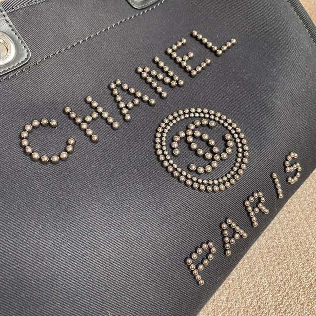Chanel Large Deauville Pearl Tote Bag Black For Women Handbags, Shoulder Bags 15in/38cm A66941