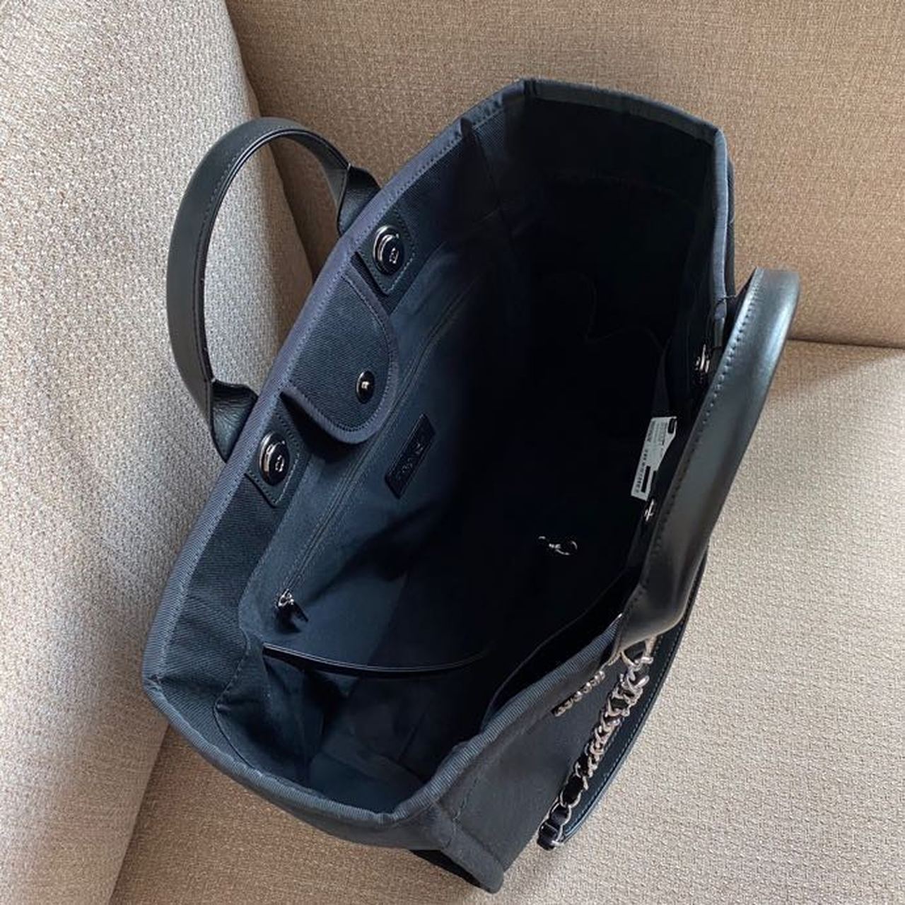 Chanel Large Deauville Pearl Tote Bag Black For Women Handbags, Shoulder Bags 15in/38cm A66941