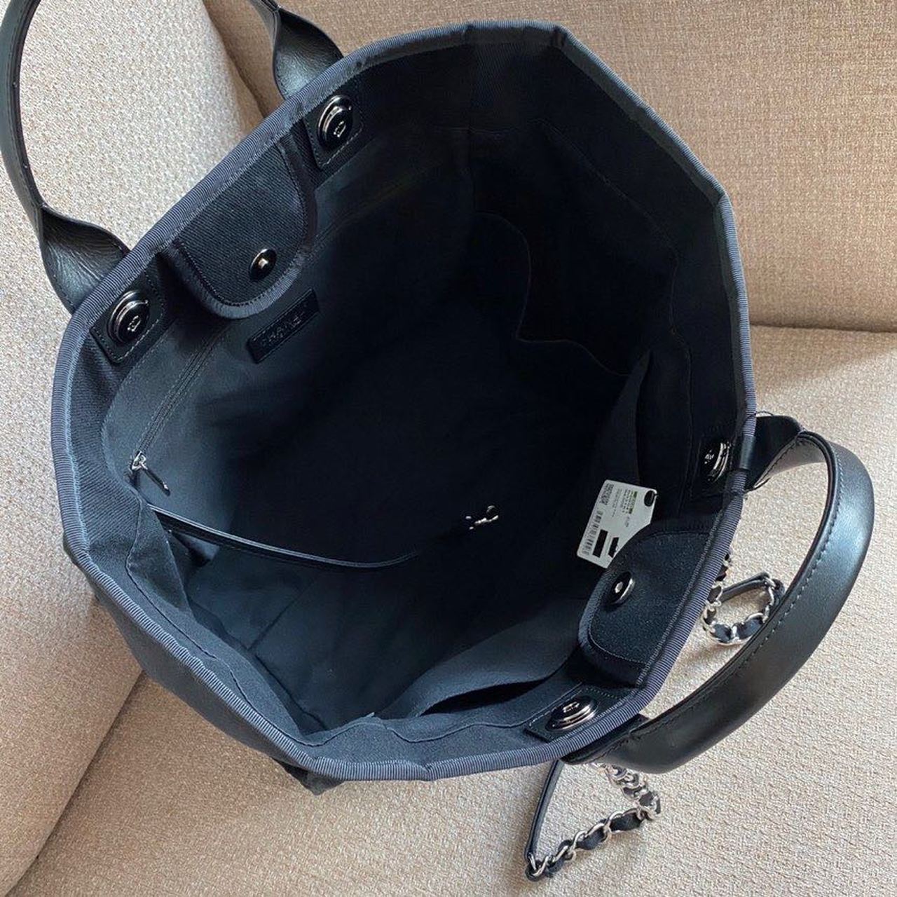 Chanel Large Deauville Pearl Tote Bag Black For Women Handbags, Shoulder Bags 15in/38cm A66941