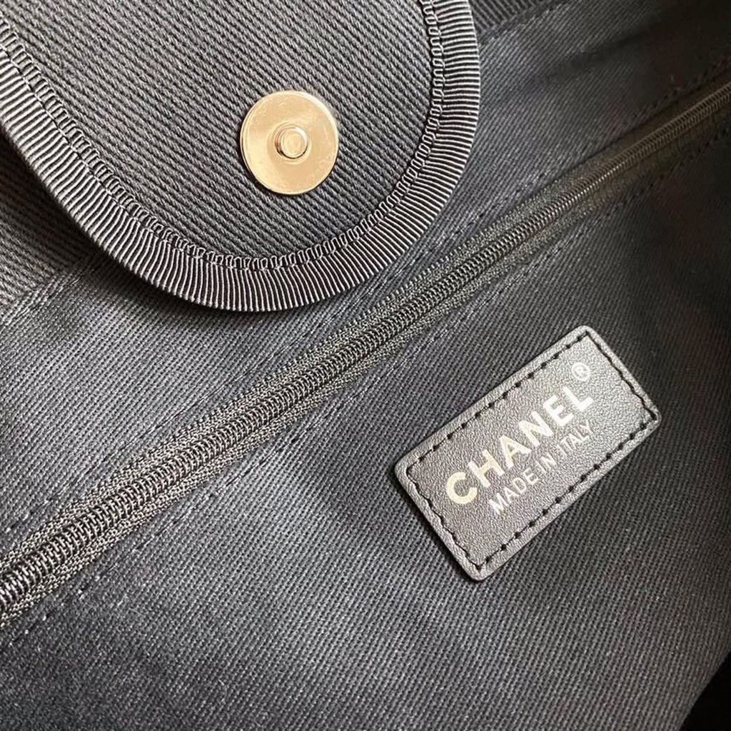 Chanel Large Deauville Pearl Tote Bag Black For Women Handbags, Shoulder Bags 15in/38cm A66941