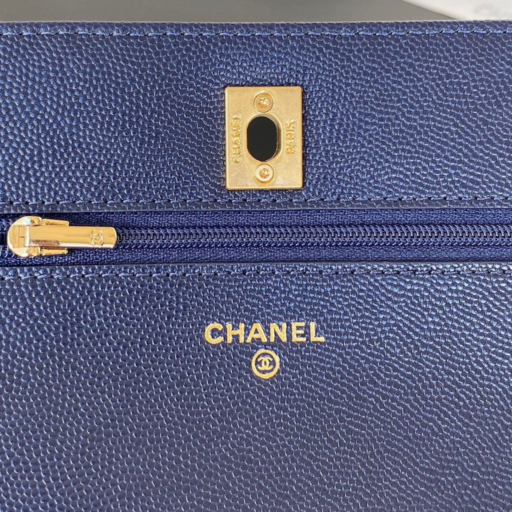 ChanelSmall GlamIap Bag Gold Hardware Navy Blue For Women Handbags, Shoulder Bags 7.5in/19cm AP2840