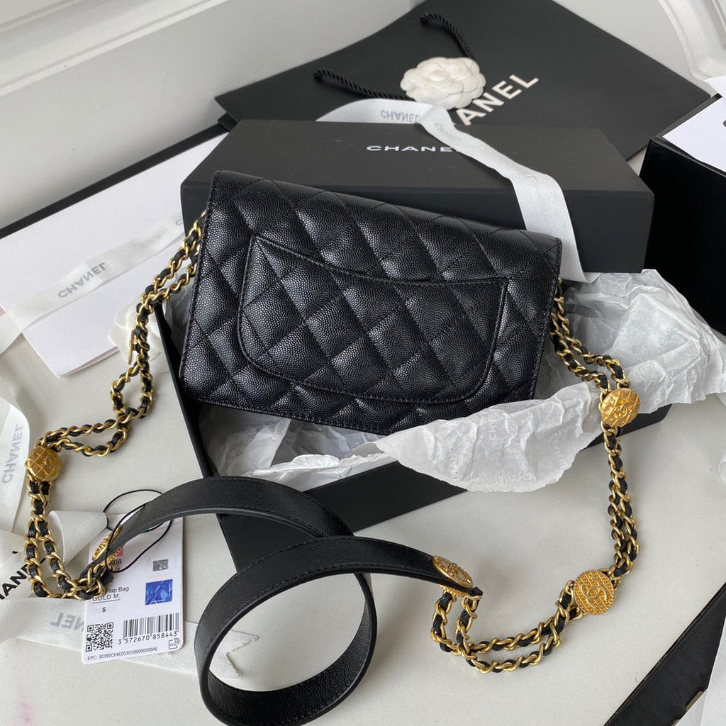 Chanel Clutch With Chain Gold Hardware Black For Women, Women’s Handbags, Shoulder Bags 7.1in/18cm AP2860