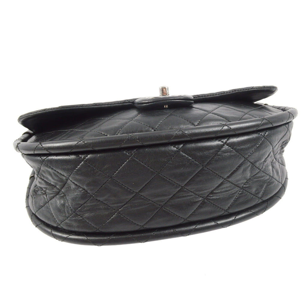Chanel 2012-2013 Black Lambskin Large Hula Hoop Handbag