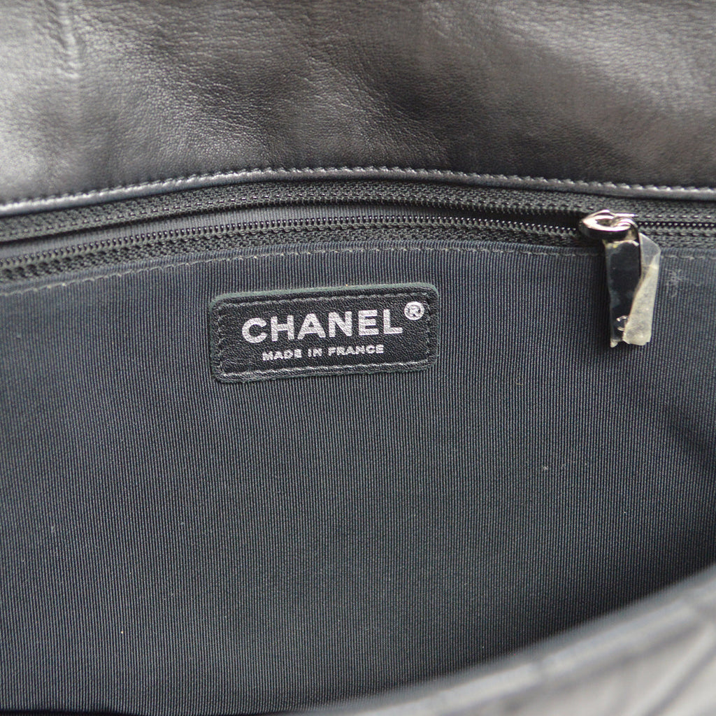 Chanel 2012-2013 Black Lambskin Large Hula Hoop Handbag