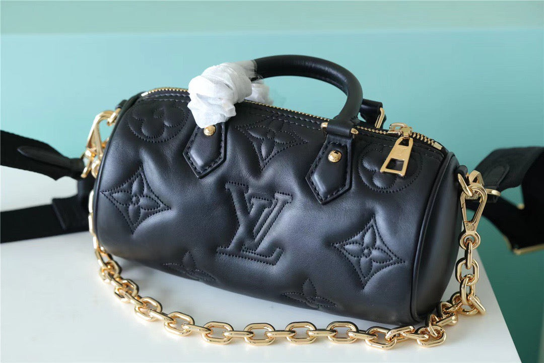 Louis Vuitton Papillon GLAMI Bag Classic Monogram For Women 20cm Black Louis Vuitton M59800