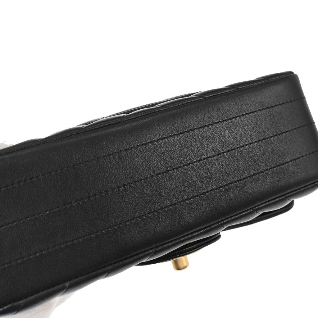 Chanel 2019 Black Lambskin Chevron Shoulder Bag