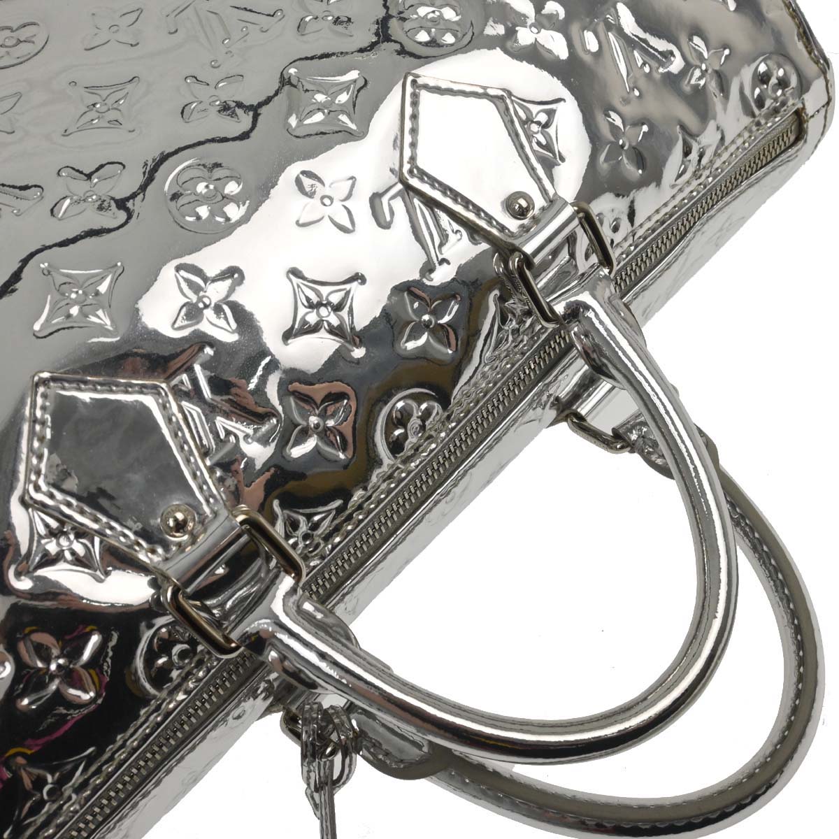 Louis Vuitton Silver Monogram Miroir Speedy 35 Handbag M95786