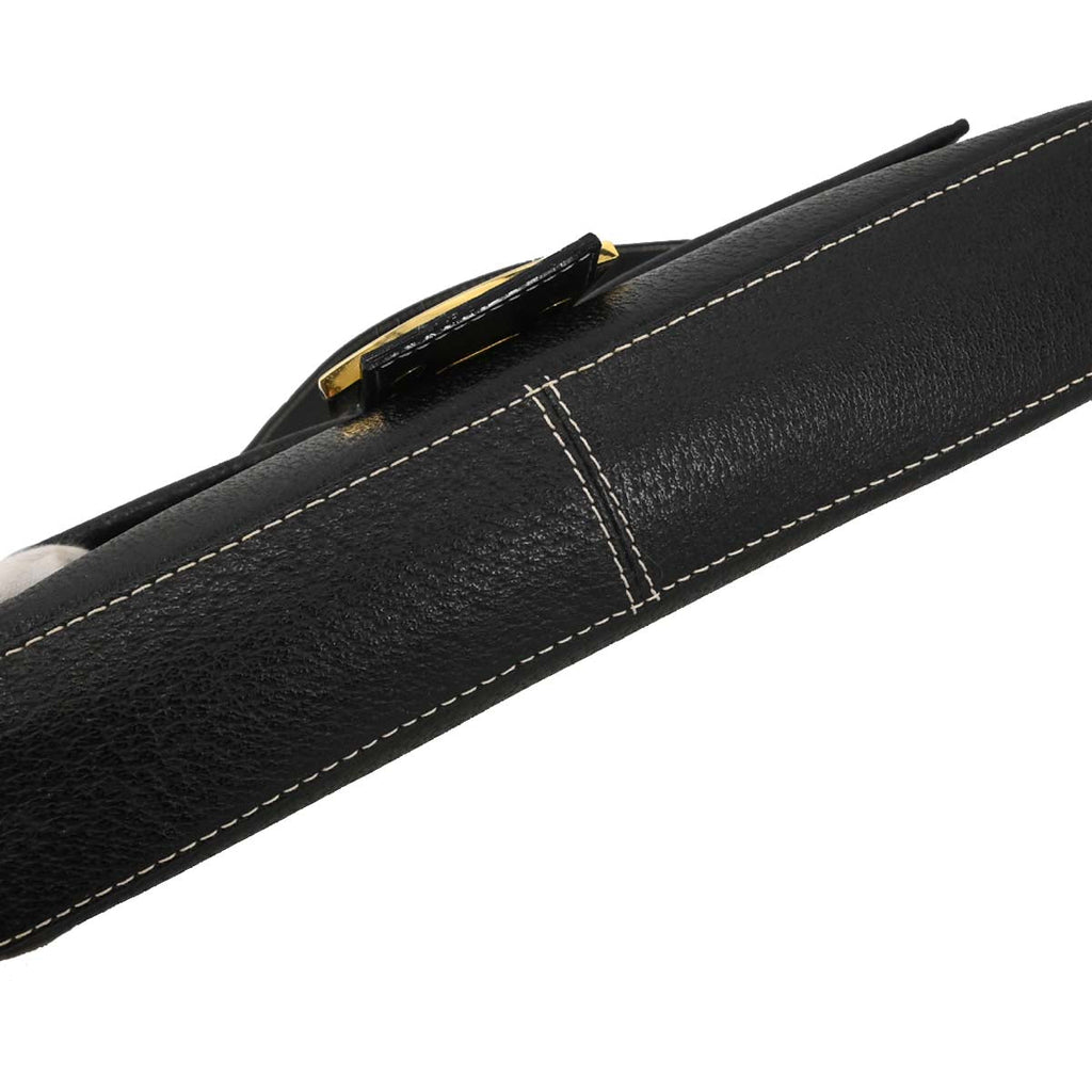 Fendi Black Leather Baguette Handbag